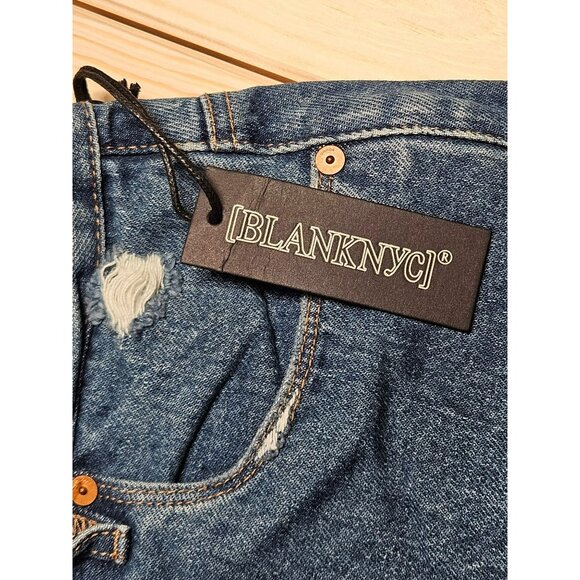 Blanknyc The Perry Mom Shorts Distressed High-Rise Denim Size 27 Women’s NWT - Picture 2 of 5